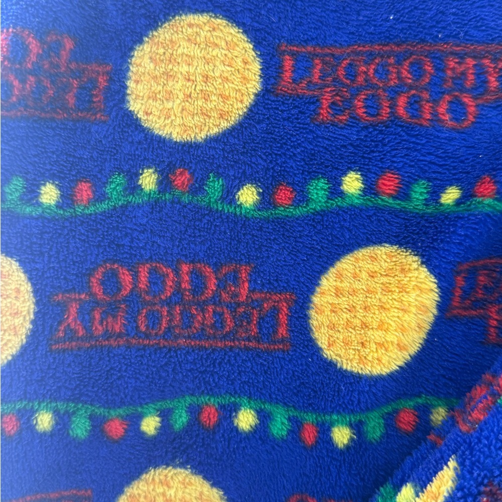 Unisex Kellog's Leggo My Eggo Thick Fleece Pajama Bottoms Pants Blue Size Small - Picture 9 of 9